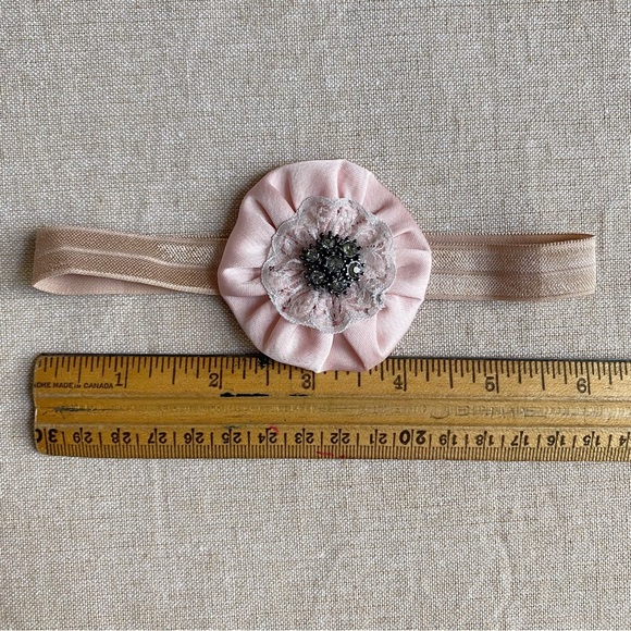 Baby Headband Pink Sparkly Rosette - Picture 5 of 6